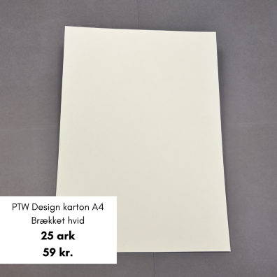 Add on Marts - PTW Design - Karton A4 - 240 g. - Brækket hvid - 25 stk.