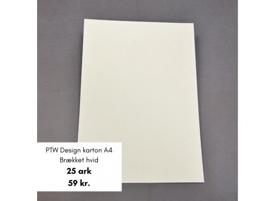 Add on Marts - PTW Design - Karton A4 - 240 g. - Brækket hvid - 25 stk.