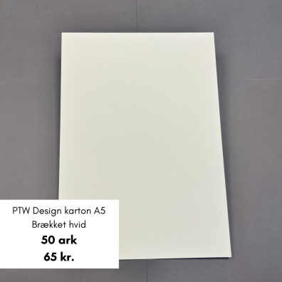 Add on Marts - PTW Design - Karton A5 - 240 g. - Brækket hvid - 50 stk.