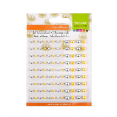 Add on Februar - EKSTRA Self-Adhesive Pearls 3mm&5mm Golden&Silver Metallic 108pcs