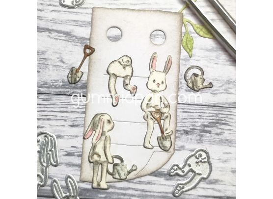 Gummiapan Dies - Garden Rabbits