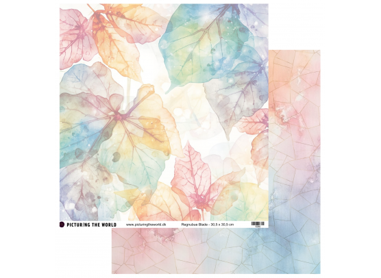 Add on April - EKSTRA PTW Design - Regnbue Blade 12x12 mønsterpapir - sælges kun til kitklubmedlemmer