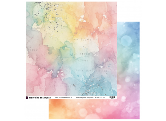 Add on April - EKSTRA PTW Design - Artsy Regnbue Baggrund 12x12 mønsterpapir - sælges kun til kitklubmedlemmer