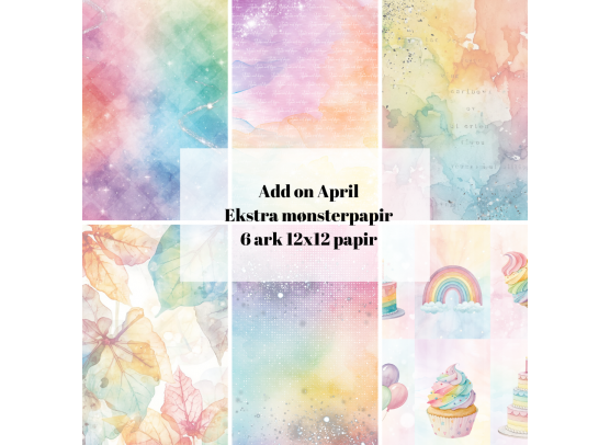 Add on April - EKSTRA Mønsterpapir - Sælges kun til kitklubmedlemmer