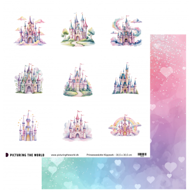 Add on April - PTW Design - Prinsesseslotte 12x12 Klippeark - sælges kun til kitklubmedlemmer