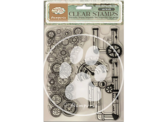 Stamperia Clear Stamp - Gardens of Time - Tubes and Clocks