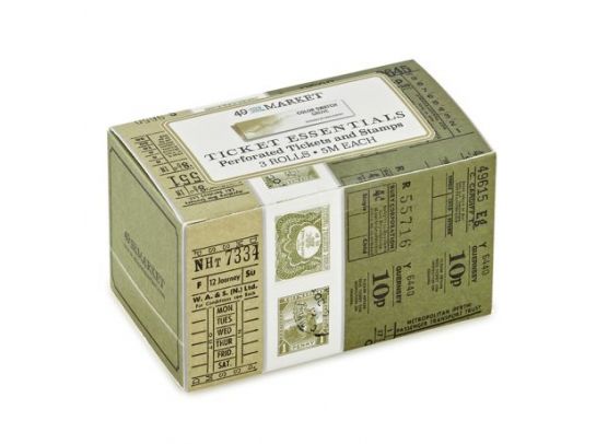 49 And Market - Ticket Essentials - Perforated Tickets and Stamps - 3 Rolls - Toast