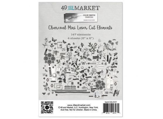 49 And Market Mini Laser Cut Out Elements - Charcoal
