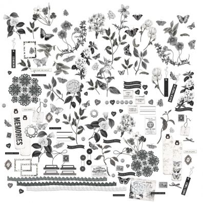 49 And Market Mini Laser Cut Out Elements - Charcoal