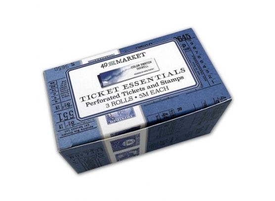 49 And Market - Color Swatch Ticket Essentials - Perforated Tickets and Stamps - 3 Rolls - Inkwell