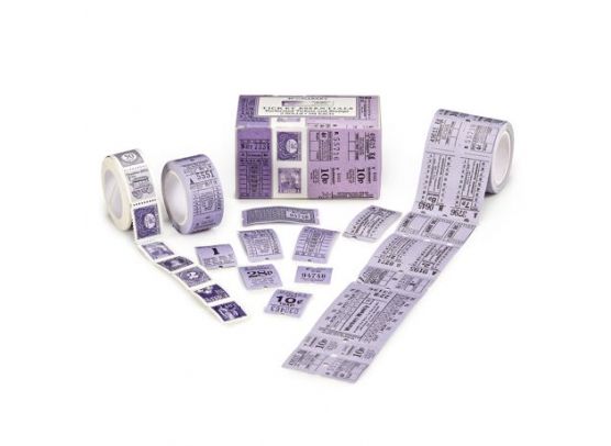 49 And Market - Color Swatch Ticket Essentials - Perforated Tickets and Stamps - 3 Rolls - Lavender