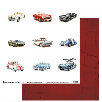 PTW Design - Maskuline Klippeark - Flotte Biler 12x12 Klippeark