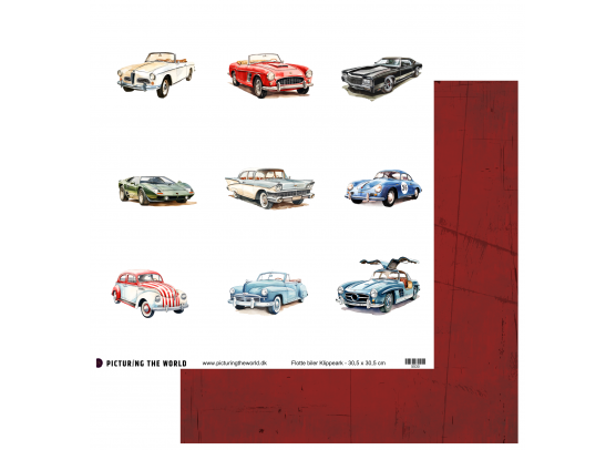 PTW Design - Maskuline Klippeark - Flotte Biler 12x12 Klippeark