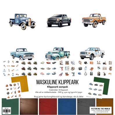 PTW Design - Mskuline Klippeark - Klippeark Sampak - 8 ark