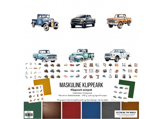 PTW Design - Mskuline Klippeark - Klippeark Sampak - 8 ark