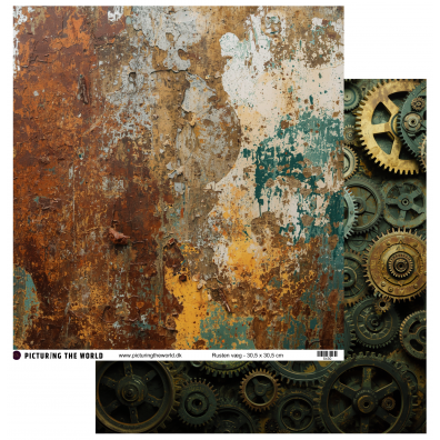 Add on Maj - EKSTRA PTW Design - Rusten Væg 12x12 mønsterpapir - sælges kun til kitklubmedlemmer