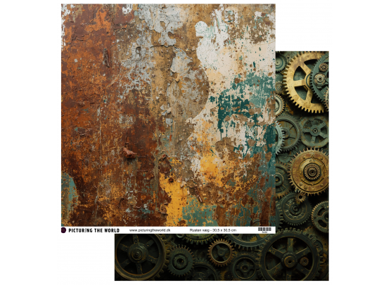 Add on Maj - EKSTRA PTW Design - Rusten Væg 12x12 mønsterpapir - sælges kun til kitklubmedlemmer