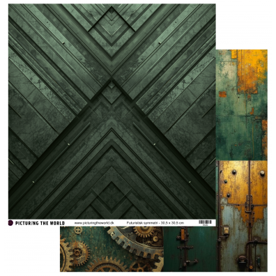 Add on Maj - EKSTRA PTW Design - Futuristisk Symmetri 12x12 mønsterpapir - sælges kun til kitklubmedlemmer