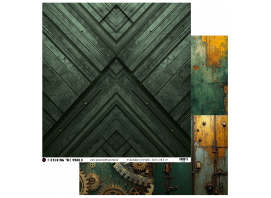 Add on Maj - EKSTRA PTW Design - Futuristisk Symmetri 12x12 mønsterpapir - sælges kun til kitklubmedlemmer