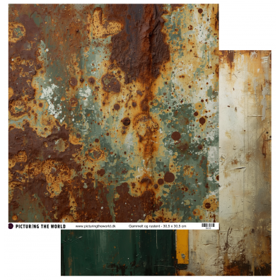 Add on Maj - EKSTRA PTW Design - Gammelt og Rustent 12x12 mønsterpapir - sælges kun til kitklubmedlemmer