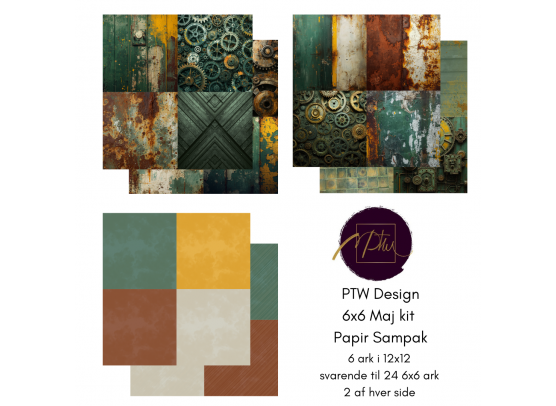 Add on Maj - PTW Design - 6x6 Maj Kit 2026 Papirsampak - 6 ark 12x12 - Sælges kun til kitklubmedlemmer