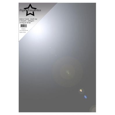 Paper Favourites - Mirror Card - Glossy A4 - 240 gsm - Antique Silver - 1 ark