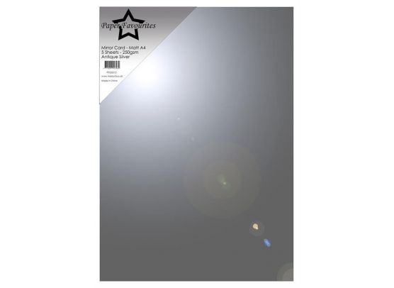 Paper Favourites - Mirror Card - Glossy A4 - 240 gsm - Antique Silver - 1 ark