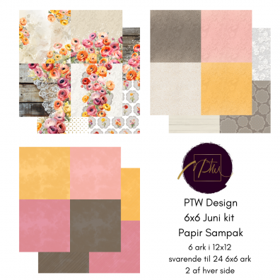 Add on Juni - PTW Design - 6x6 Juni Kit 2026 Papirsampak - 6 ark 12x12 - Sælges kun til kitklubmedlemmer