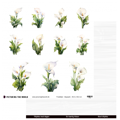 Add on Juni -PTW Design - Farverige Blomster - Små Grønne Blade - 12x12 klippeark