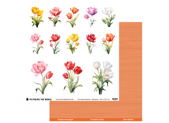 Add on Juni - PTW Design - Farverige Blomster - Klippeark Sampak - 9 ark