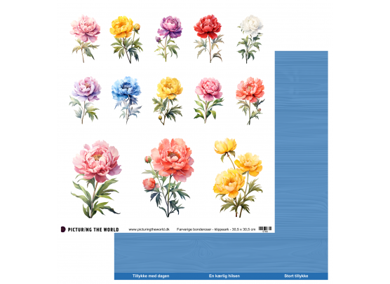 Add on Juni - PTW Design - Farverige Blomster - Klippeark Sampak - 9 ark