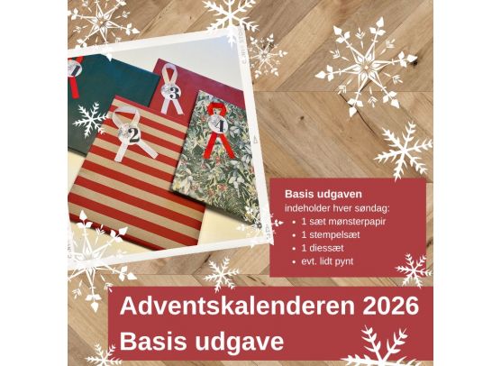 Adventskalender 2026 - Basis udgave - inkl. mønsterpapir, stempler og dies - betales i november ved afsendelse