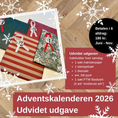 Adventskalender 2026 - Basis udgave - inkl. mønsterpapir, stempler og dies - betales i november ved afsendelse