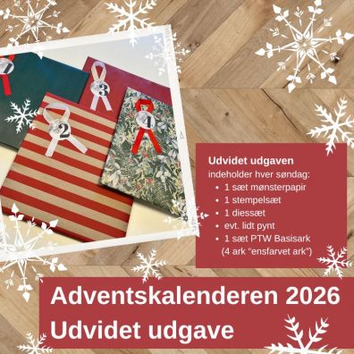 Adventskalender 2026 - udvidet udgave - inkl. mønsterpapir, stempler og dies - betales i november ved afsendelse
