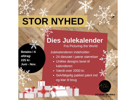 PTW Dies julekalender 2026 - 24 gaver med diessæt i limited PTW design - betalt i 6 afdrag