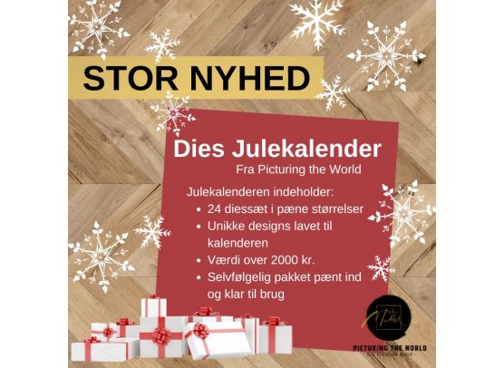 PTW Dies julekalender 2026 - 24 gaver med diessæt i limited PTW design - betales i november ved afsendelse