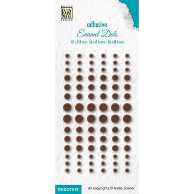 Nellie's Choice - Adhesive Enamel Dots - Brown