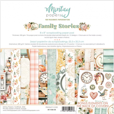Mintay Papers - Family Stories - 8x8 Paper Pad