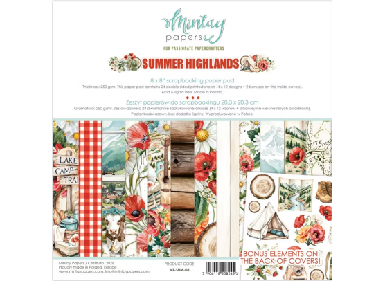 Mintay Papers - Summer Highlands - 8x8 Paper Pad