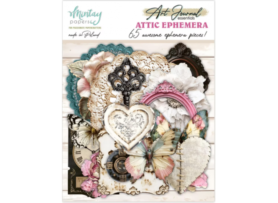 Mintay Papers - Art Journal Essentials - Ephemera - Attic - 65 pcs