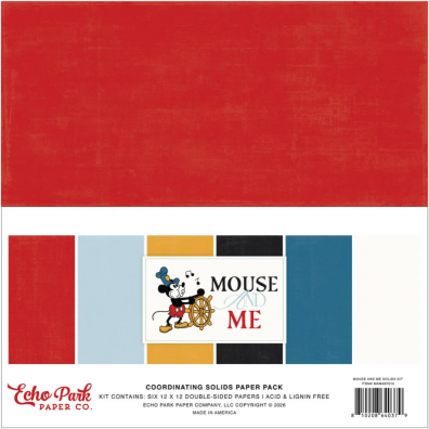 Echo Park Paper - Coordinating Solids Paper Pack 12x12 - Mouse And Me Solids Kit