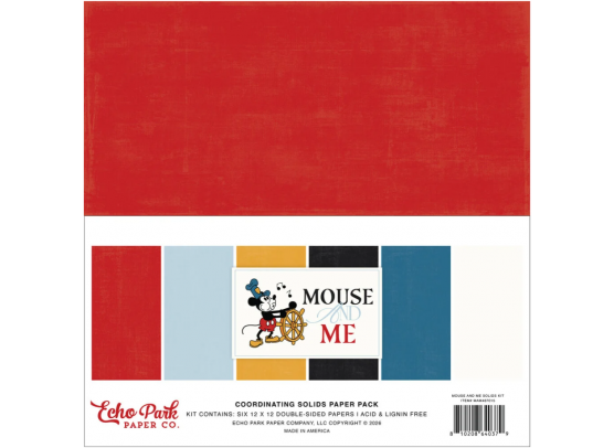 Echo Park Paper - Coordinating Solids Paper Pack 12x12 - Mouse And Me Solids Kit