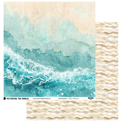 Add on Juli - EKSTRA PTW Design - Strandkanten 12x12 mønsterpapir - sælges kun til kitklubmedlemmer