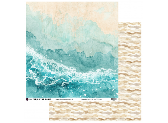 Add on Juli - EKSTRA PTW Design - Strandkanten 12x12 mønsterpapir - sælges kun til kitklubmedlemmer