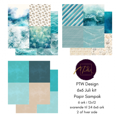 Add on Juli - PTW Design - 6x6 Juli Kit 2026 Papirsampak - 6 ark 12x12 - Sælges kun til kitklubmedlemmer