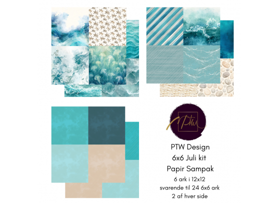 Add on Juli - PTW Design - 6x6 Juli Kit 2026 Papirsampak - 6 ark 12x12 - Sælges kun til kitklubmedlemmer