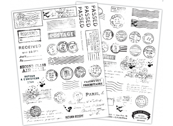 Craft Consortium - The Collector - Postage - Rub On Transfers - 2 Sheets