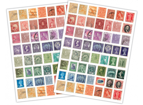 Craft Consortium - The Collector - Used Stamps - Rub On Transfers - 2 Sheets