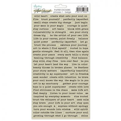 Mintay Papers - 6 x 12 Art Journal Paper Stickers - Phrases 1 - Beige