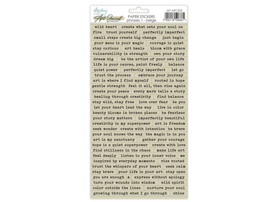 Mintay Papers - 6 x 12 Art Journal Paper Stickers - Phrases 1 - Beige